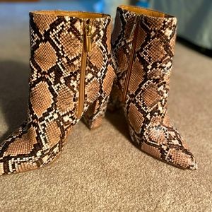 JustFab snake skinned boots